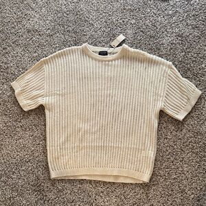 Boohoo Mens Cream Knit Shirt